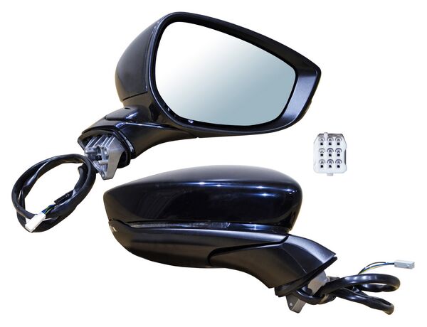 Espejo para Mazda 3, Mazda3 2019, 2020, 2021, 2022, 2023, 2024, 2025 - Electrico, Para Pintar, con Direccional,/ Desempañador 5 Pines - Derecho
