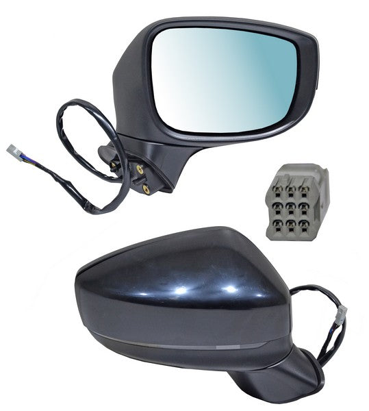 Espejo para Mazda CX-5, CX5 2018, 2019, 2020, 2021, 2022, 2023, 2024, 2025 - Electrico, Para Pintar, con Direccional, con Sensor Punto Ciego, con Desempañador, Autoabatible 9 Pines - Derecho