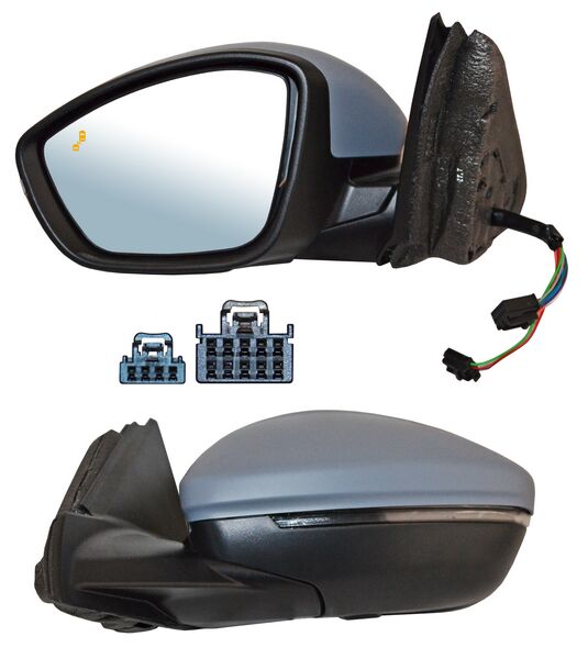 Espejo para Peugeot 208 2019, 2020, 2021, 2022, 2023 - Electrico, Para Pintar, con Direccional, con Sensor Punto Ciego, con Desempañador, Autoabatible con Luz inferior, Izquierdo