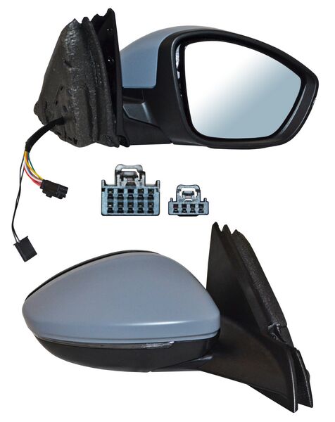Espejo para Peugeot 208 2019, 2020, 2021, 2022, 2023 - Electrico, Para Pintar, con Direccional, con Sensor de Temperatura, con Desempañador, Autoabatible Derecho