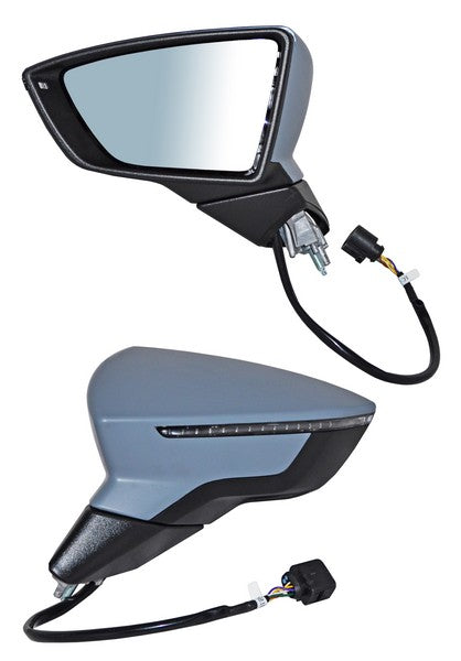 Espejo para Seat Ibiza/ para Seat Arona 2018, 2019, 2020, 2021, 2022, 2023, 2024, 2025 - Electrico, Para Pintar, con Direccional, con Desempañador, Autoabatible 8 Pines - Izquierdo
