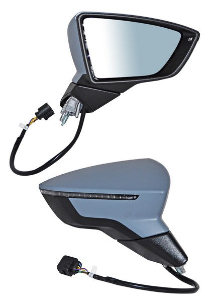 Espejo para Seat Ibiza/ para Seat Arona 2018, 2019, 2020, 2021, 2022, 2023, 2024, 2025 - Electrico, Para Pintar, con Direccional, con Desempañador, 6 Pines - Derecho