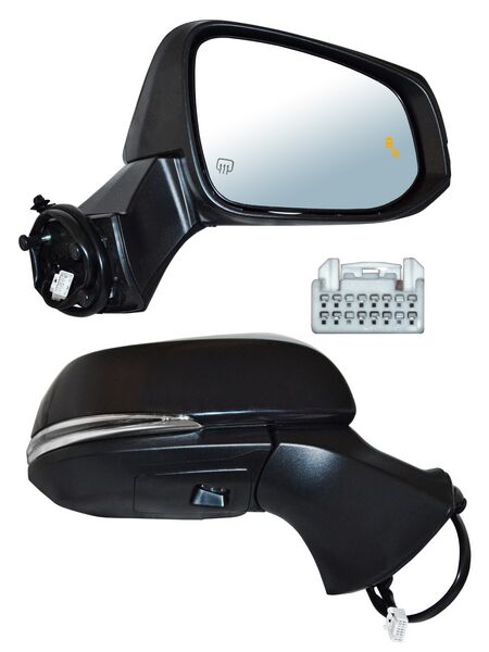 Espejo para Toyota Highlander 2020, 2021, 2022, 2023, 2024 - Electrico, Para Pintar, con Direccional, con Sensor Punto Ciego, con Desempañador, con Memoria, con Luz inferior, 12 Pines - Derecho