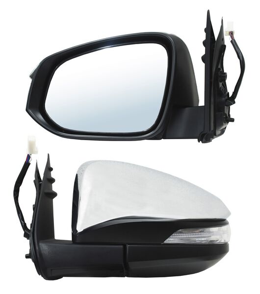 Espejo para Hilux 2016, 2017, 2018, 2019, 2020, 2021, 2022, 2023, 2024, 2025 Electrico Cromado Autoabatible con Direccional, de 7 Pines Izquierdo