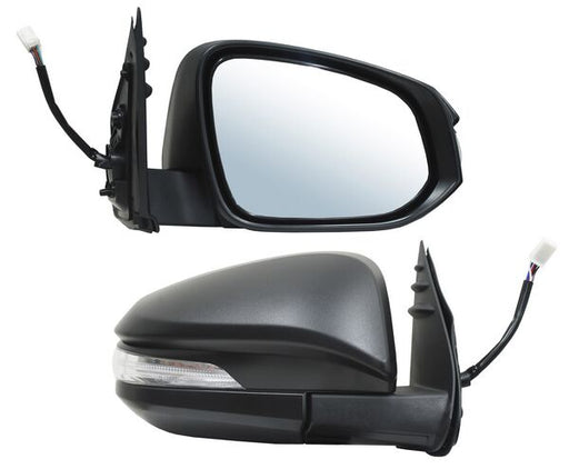 Espejo para Hilux 2016, 2017, 2018, 2019, 2020, 2021, 2022, 2023, 2024, 2025 Electrico Negro con Direccional, Autoabatible, de 7 Pines - Derecho