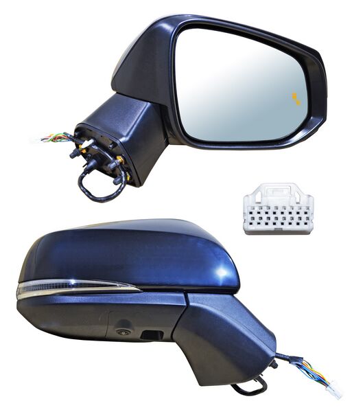 Espejo Derecho para Toyota Rav4 2019, 2020, 2021, 2022, 2023, 2024, 2025 - Eléctrico para Pintar, con Desempañador, con Direccional, con luz inferior, con Sensor Punto Ciego, con camara, de 14 Pines