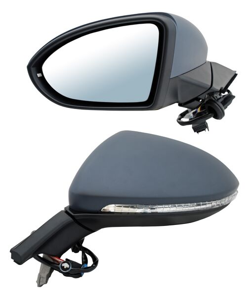 Espejo para Volkswagen Golf 2015, 2016, 2017, 2018, 2019 - Electrico con Desempañador, con Direccional, para Pintar, 6 Pines - Izquierdo