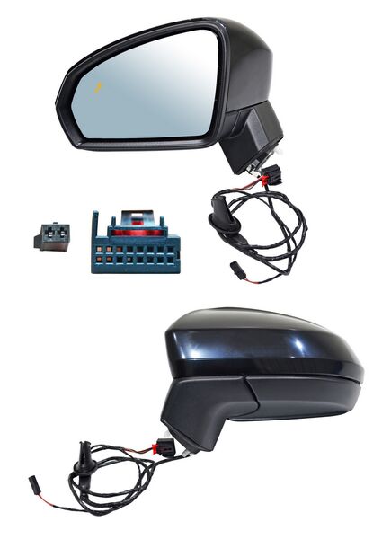 Espejo para Volkswagen Taos 2021, 2022, 2023, 2024, 2025, 2026 - Electrico, Para Pintar, con Sensor Punto Ciego, con Desempañador, Izquierdo