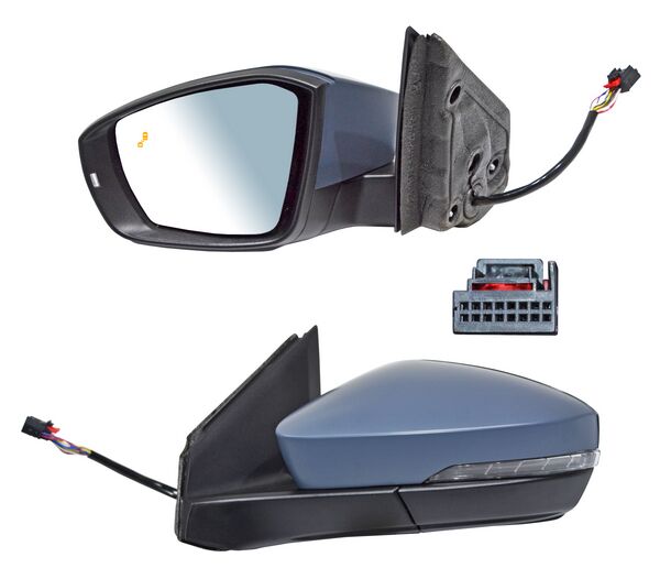 Espejo para Volkswagen Tcross 2020, 2021, 2022, 2023, 2024 - Electrico, Para Pintar, con Direccional, con Sensor Punto Ciego, con Desempañador, Autoabatible 14 Pines - Derecho
