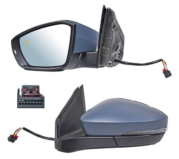 Espejo para Volkswagen Tcross 2020, 2021, 2022, 2023, 2024 - Electrico, Para Pintar, con Direccional, con Sensor Punto Ciego, con Desempañador, 8 Pines - Izquierdo