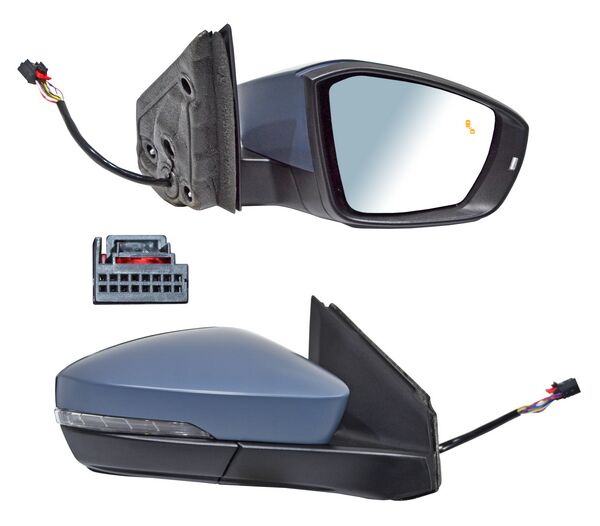 Espejo para Volkswagen Tcross 2020, 2021, 2022, 2023, 2024 - Electrico, Para Pintar, con Direccional, con Sensor Punto Ciego, con Desempañador, Autoabatible con Memoria 2014 Pines - Derecho