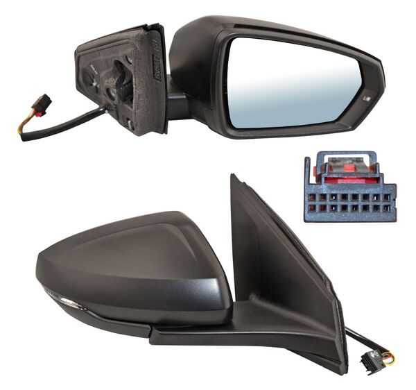 Espejo para Volkswagen Virtus 2020, 2021, 2022 - Electrico, Texturizado, con Direccional, con Desempañador, 6 Pines - Derecho