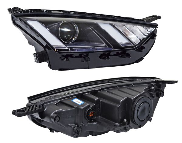Faro para BYD Dolphin Mini 2024, 2025, 2026 - LEDS, con Lupa, Aro Cromado, Derecho