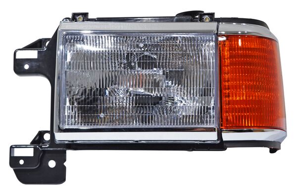 Faro para Camioneta Ford 1987, 1988, 1989, 1990, 1991 con Cromo, con Base, Con Cuarto Izquierdo