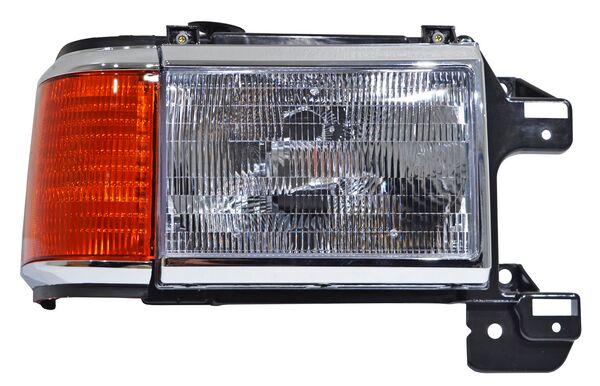 Faro para Camioneta Ford 1987, 1988, 1989, 1990, 1991 con Cromo, con Base, Con Cuarto Derecho