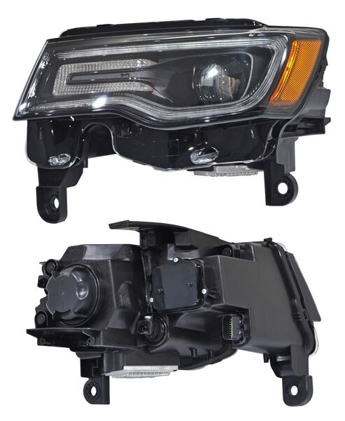 Faro para Grand Cherokee 2017, 2018, 2019, 2020, 2021 con Luz de Día, LED, Filo Negro - Izquierdo