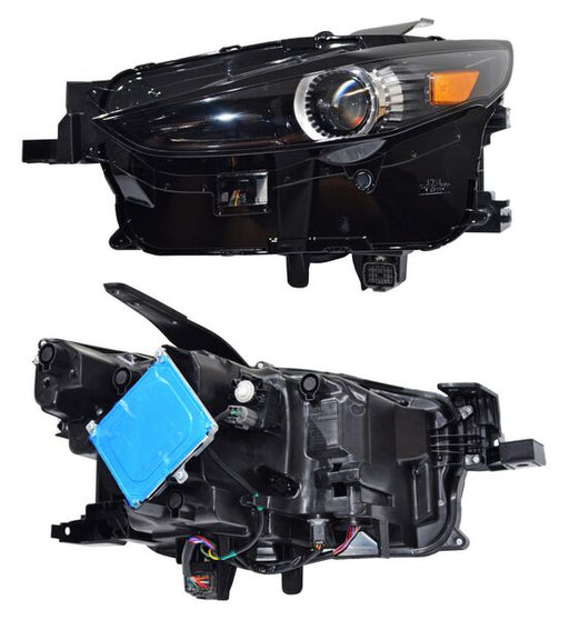 Faro para Mazda CX-30, CX30 2020, 2021, 2022, 2023, 2024, 2025, 2026 - Fondo Negro con LED, Con Lupa, Izquierdo