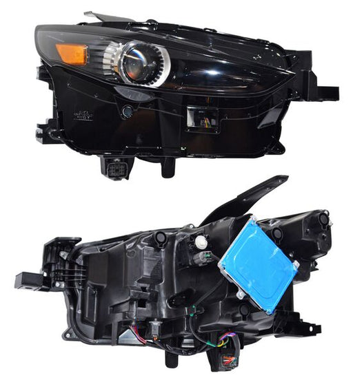 Faro para Mazda CX-30, CX30 2020, 2021, 2022, 2023, 2024, 2025, 2026 - Fondo Negro con LED, Con Lupa, Derecho