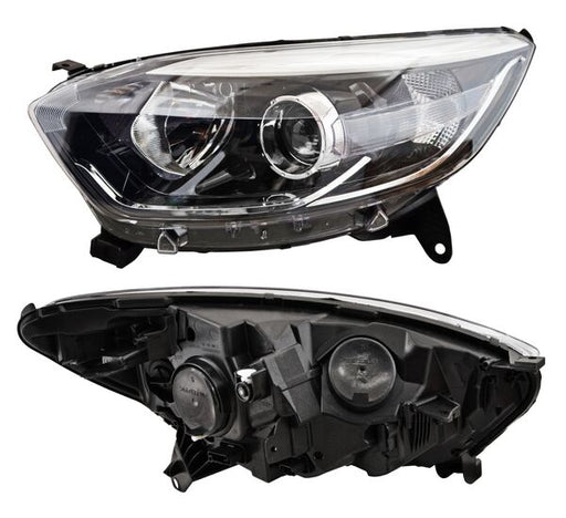 Faro para Renault Captur 2018, 2019, 2020, 2021, 2022, 2023 - Fondo Negro Filo Cromado Con Motor, Izquierdo