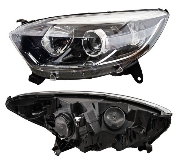 Faro para Renault Captur 2018, 2019, 2020, 2021, 2022, 2023 - Fondo Negro Filo Cromado Con Motor, Izquierdo