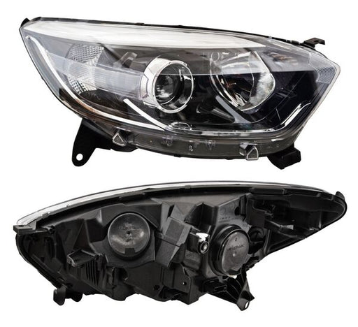 Faro para Renault Captur 2018, 2019, 2020, 2021, 2022, 2023 - Fondo Negro Filo Cromado Con Motor, Derecho