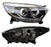 Faro para Renault Captur 2018, 2019, 2020, 2021, 2022, 2023 - Fondo Negro Filo Cromado Con Motor, Derecho