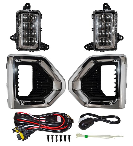 Faro Niebla para GMC Sierra 2019, 2020, 2021 - LEDS, con Parrilla Filo Cromado Juego