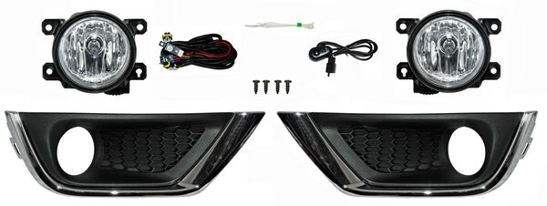 Faro Niebla para Jeep Compass 2018, 2019 & 2017, 2018, 2019 - Con Parrilla Filo Cromado Juego