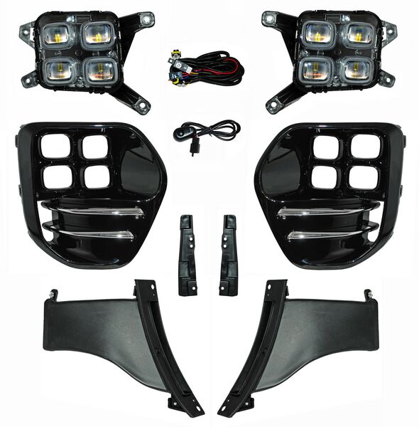 Juego de Faros Niebla para Kia Sportage 2016, 2017, 2018 - SXL, LEDS, con Parrilla