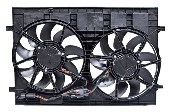 Motoventilador para Volkswagen Teramont 2019, 2020, 2021, 2022, 2023 - Motor 4 Cilindros, 2.0 Litros Turbo & V6 3.6 Litros, Doble, Completo, de 2 Pines