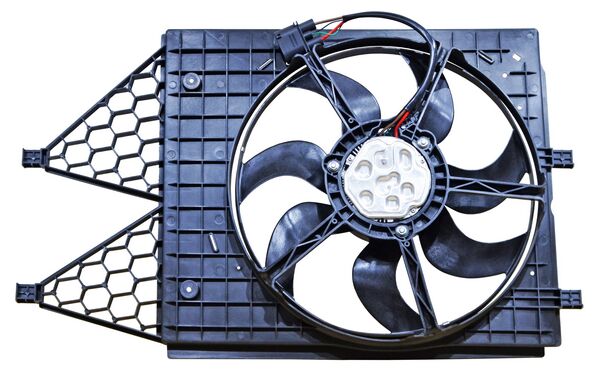 Motoventilador para Vento 2014, 2015 & para Volkswagen Polo 2013, 2014, 2015 & para Volkswagen Crossfox 2007, 2008, 2009/ para Seat Ibiza 2010, 2011, 2012, 2013, 2014, 2015, 2016, 2017 - Con/ Sin Aire Acondicionado Con Tolva Completo 4 Pines