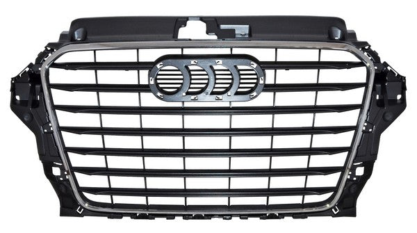 Parrilla para Audi A3 2013, 2014, 2015, 2016, 2017, 2018, 2019 Gris Con Moldura Cromada
