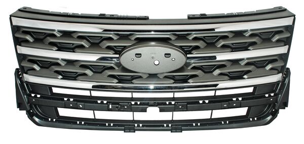 Parrilla para Ford Explorer 2018-2019 - Gris Claro, Con Moldura Cromada
