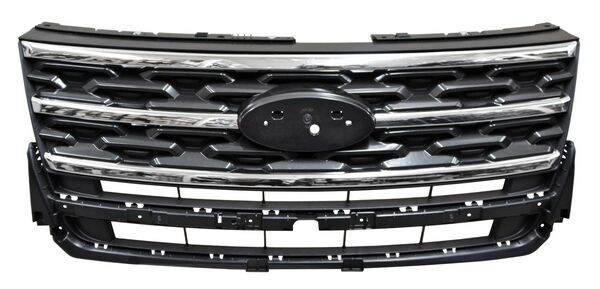 Parrilla para Ford Explorer 2018-2019 - Gris Obscuro, Con Moldura Cromada