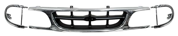 Parrilla para Ford Explorer 1995, 1996, 1997, 1998, 1999, 2000, 2001 Cromada/ Negra Con Moldura Faro