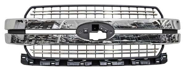 Parrilla para Camioneta Ford Lobo 2018, 2019, 2020 - Negra, Con Moldura Cromada