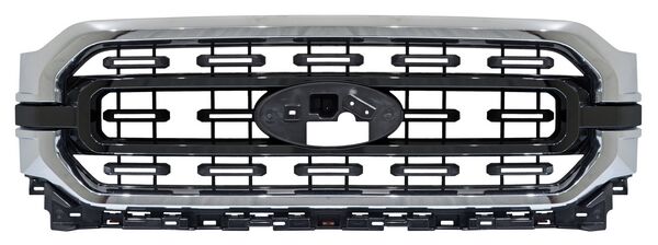 Parrilla para Ford Lobo 2021, 2022, 2023 - Con Moldura Cromada, Centro Negra