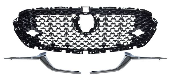 Parrilla para Mazda CX-30, CX30 2020, 2021, 2022, 2023, 2024, 2025, 2026 - Con Moldura Cromada, Con Hoyos Para Sensores