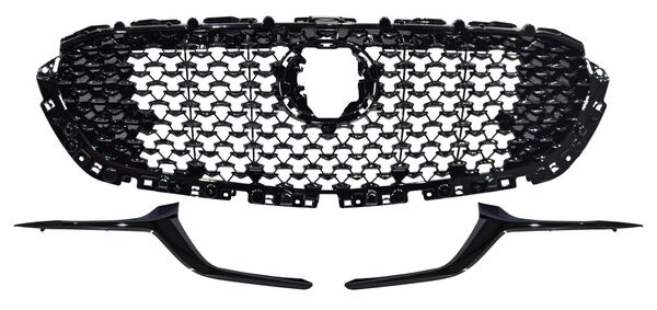 Parrilla para Mazda CX-30, CX30 2020, 2021, 2022, 2023, 2024, 2025, 2026 - Con Moldura Negra, Sin Hoyos Para Sensores