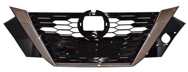 Parrilla para Nissan Sentra 2020, 2021, 2022, 2023 - Con Moldura Cromada Humo Con Hoyo Para Camara