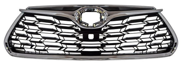 Parrilla para Toyota Highlander 2020, 2021, 2022, 2023, 2024, 2025, 2026 - Con Moldura Cromada Con Hoyo Para Camara
