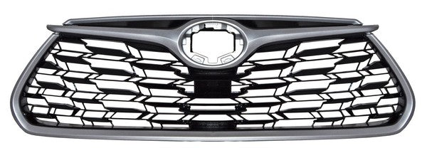 Parrilla para Toyota Highlander 2020, 2021, 2022, 2023, 2024, 2025, 2026 - Con Moldura Plata Sin Hoyo Para Camara