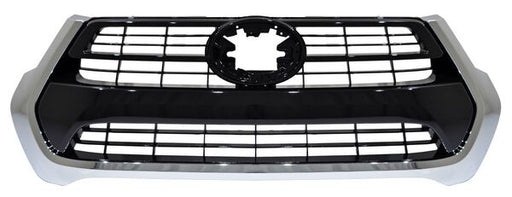 Parrilla para Hilux 2021, 2022, 2023, 2024, 2025, 2026 Con Mold Cromado Negra Lisa