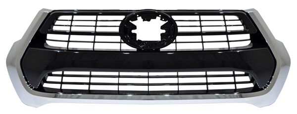 Parrilla para Hilux 2021, 2022, 2023, 2024, 2025, 2026 Con Mold Cromado Negra Lisa
