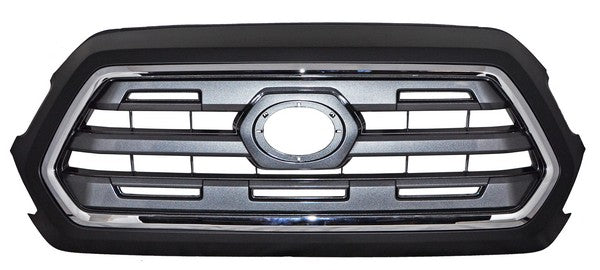 Parrilla para Toyota Tacoma 2016, 2017, 2018, 2019 - Gris Con Moldura Cromada, Filo Negro