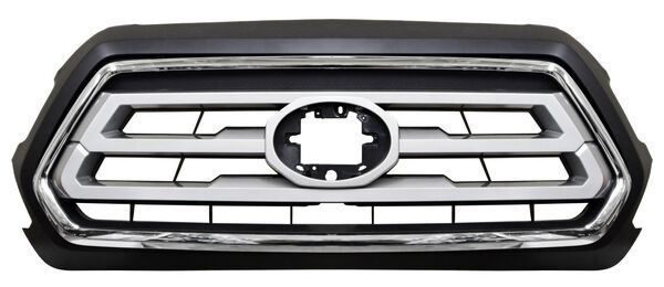 Parrilla para Toyota Tacoma 2020, 2021, 2022 - Negra, Centro Plata, con Filo Cromado