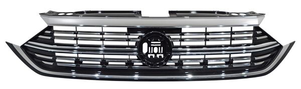 Parrilla para Volkswagen Jetta 2022, 2023, 2024 - Con Moldura Centro Superior Y Filos Cromada Sin Sensor