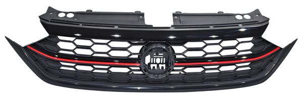 Parrilla para Volkswagen Jetta 2022, 2023, 2024 Gli Con Moldura Roja Negro Mate Centro