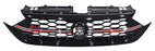 Parrilla para Volkswagen Jetta 2022, 2023, 2024 Gli Con Moldura Cromada/ Roja Negro Liso Centro